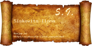 Siskovits Ilona névjegykártya