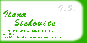 ilona siskovits business card